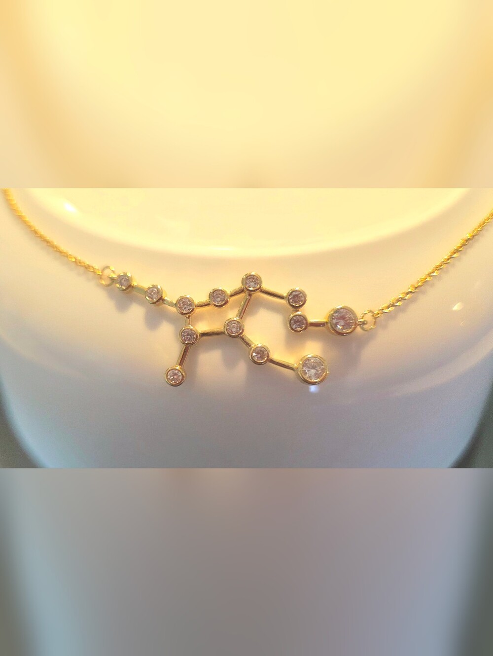 Sterling Forever Gold Constellation Necklace. VIRGO.